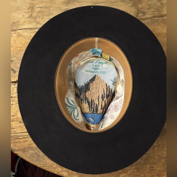 Nick Fouquet 100x Beaver Felt Flat Brim Hat 6 7/8 55 Kemosabe Teressa Folgia - Picture 5 of 5